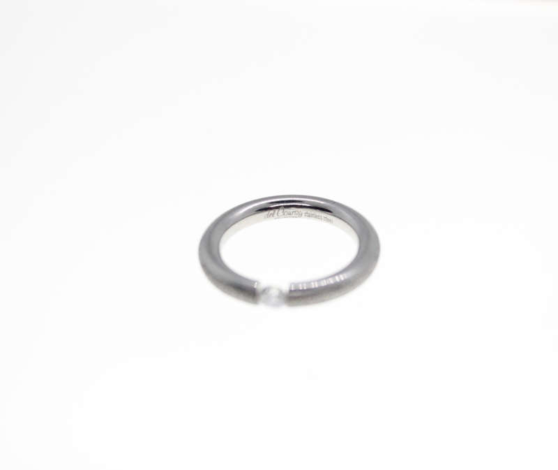 Rings - Fashion Stainless Steel Sparkle, 2 x Bands and Large Diamante, Stamped Del Coursy - ML2348