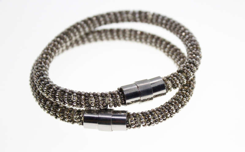 Bracelet - Fashion Silver and Metal Tone Magnetic Mesh Design x 2 - ML2367