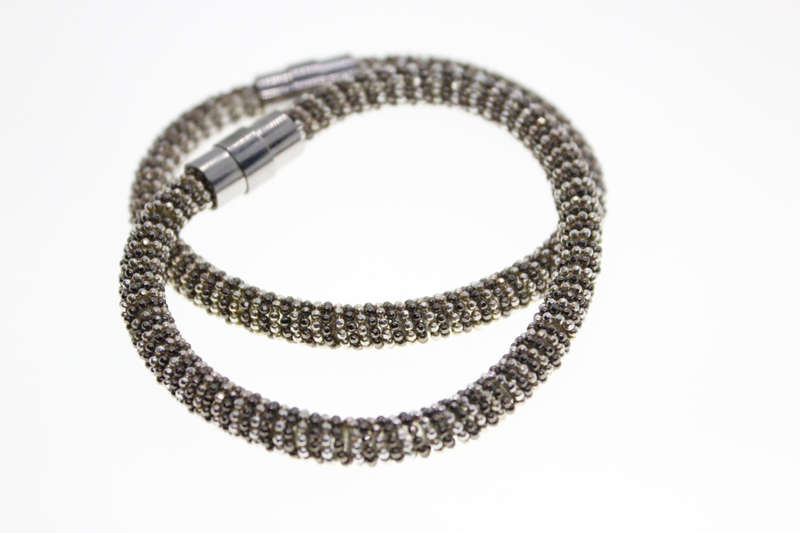 Bracelet - Fashion Silver and Metal Tone Magnetic Mesh Design x 2 - ML2367