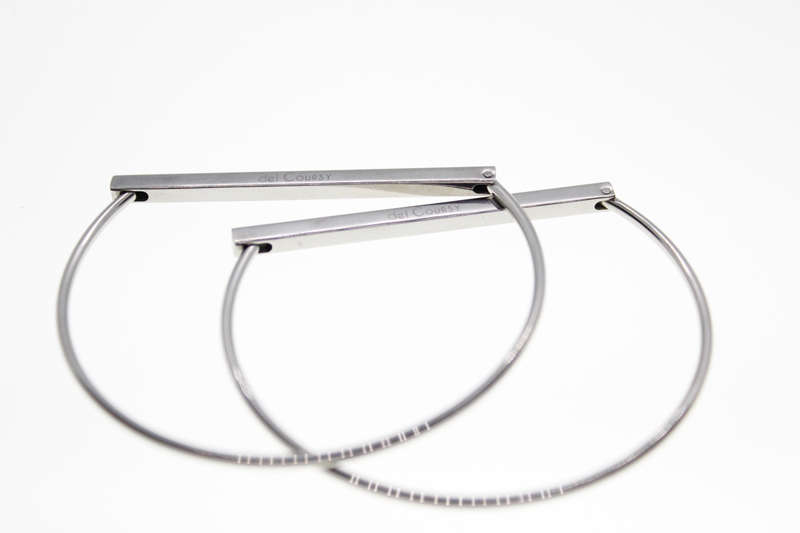 Bracelet - Fashion Silver Tone Stamped Del Coursy - ML2370