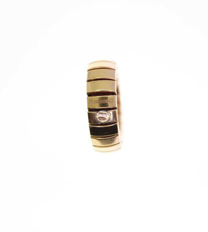Ring - Fashion Bronze Tone Stretch, 6 Diamantes with Centre Faux Pearl, Stamped Nomination - ML2372