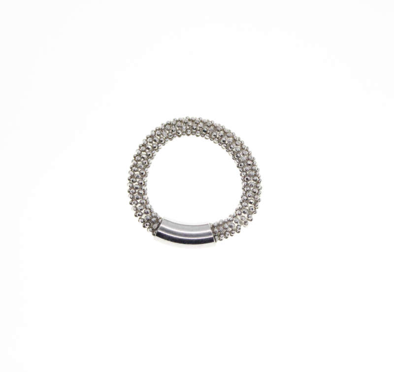 Ring - Fashion Silver Tone, Silver Tone Mesh - ML2375