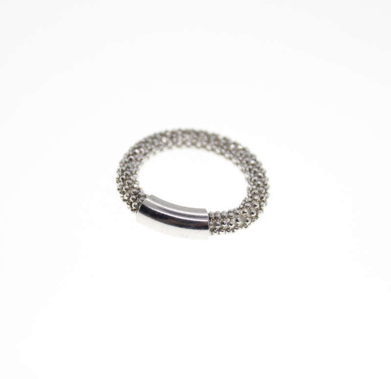 Ring - Fashion Silver Tone, Silver Tone Mesh - ML2375