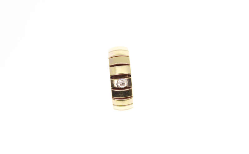Ring - Fashion Nomination Stamped 925 Ring with Diamantes and White Centre Bead - ML2386
