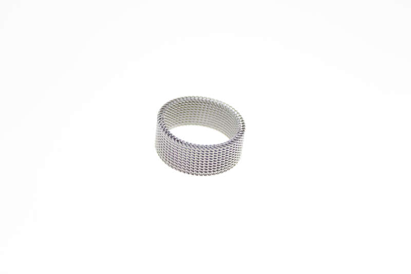 Ring-Silver Tone Mesh Ring - ML2387