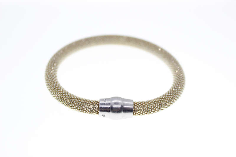 Bracelet - Gold Mesh Tone. Clasp stamped 925 Silver - ML2390