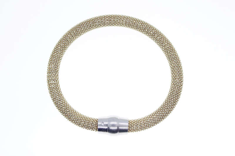 Bracelet - Gold Mesh Tone. Clasp stamped 925 Silver - ML2390