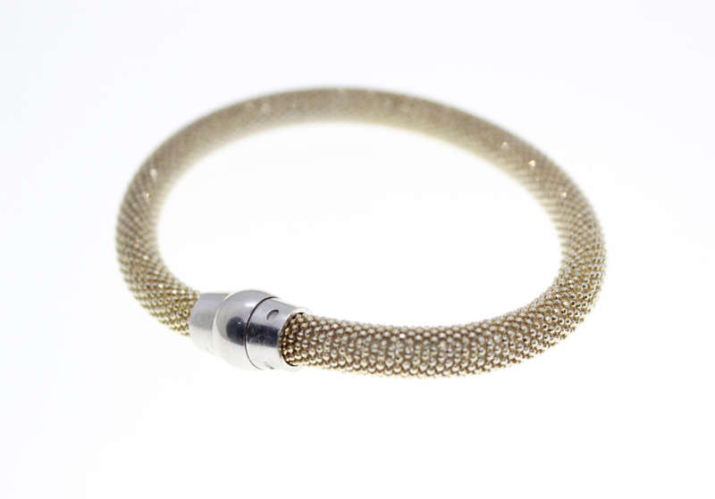 Bracelet - Gold Mesh Tone. Clasp stamped 925 Silver - ML2390