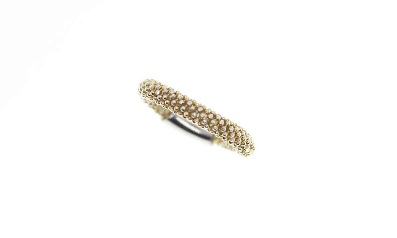 Ring- Silver and Gold Tone Mesh Ring - ML2394