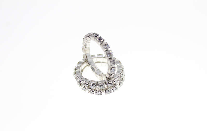 Rings - 3 x Silver Tone Stretch Diamante Rings - ML2398