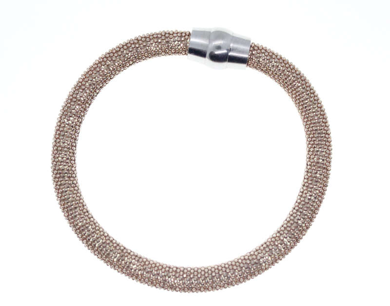 Bracelet - Bronze Mesh Tone. Silver Tone Clasp - ML2399