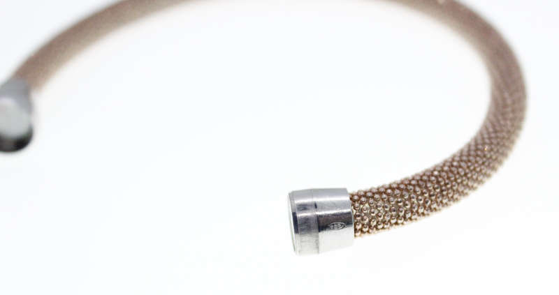 Bracelet - Bronze Mesh Tone. Silver Tone Clasp - ML2399