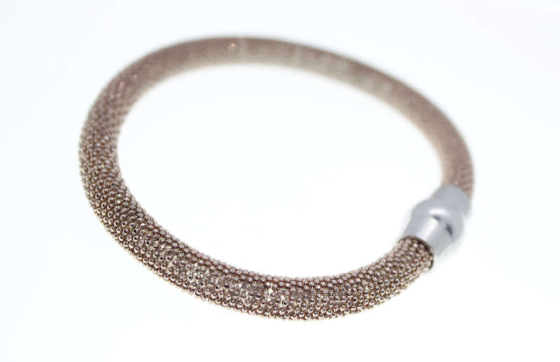 Bracelet - Bronze Mesh Tone. Silver Tone Clasp - ML2399