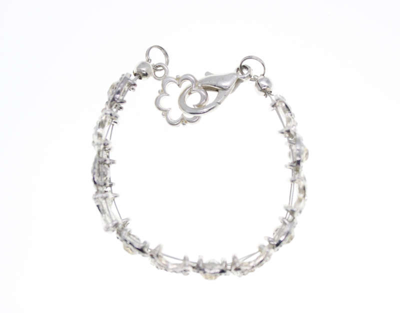 Bracelet - Silver Tone Noughts and Crosses Bracelet with Diamantes - ML2407