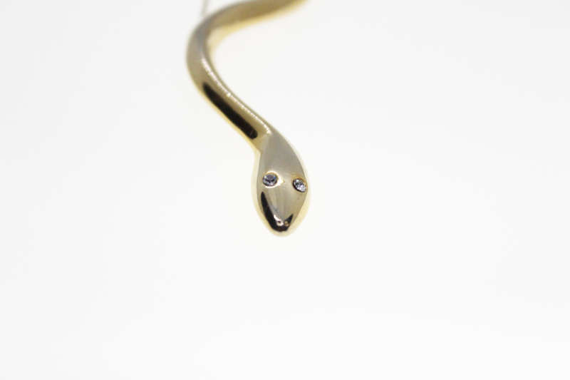 Brooch - Gold Tone Snake with Diamante Eyes - ML2413