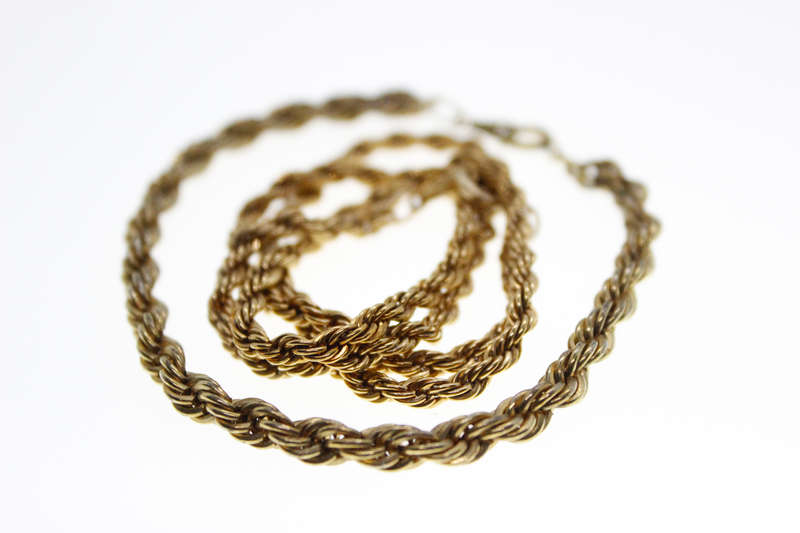 Chain Set - 18 ct Gold Plated Necklace and Bracelet Rope Design - ML2468