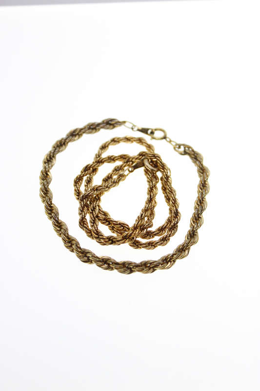 Chain Set - 18 ct Gold Plated Necklace and Bracelet Rope Design - ML2468