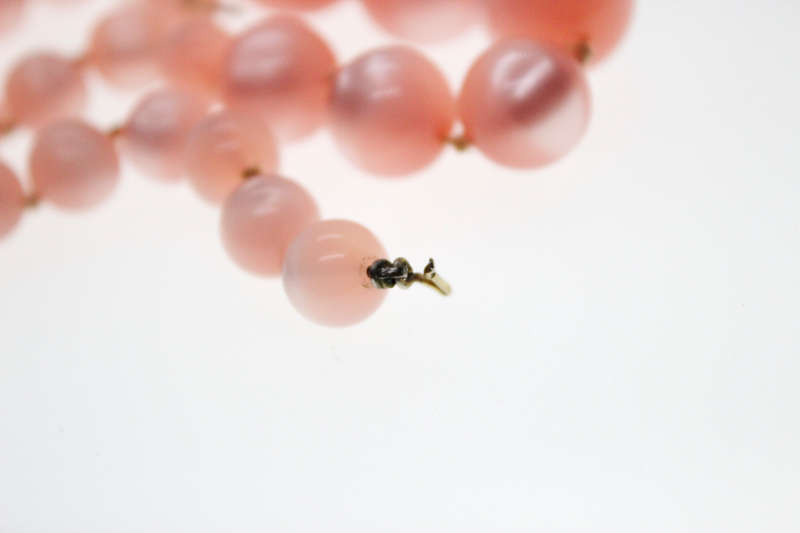 Necklace - Large and Small Pink Beaded Fashion Necklace - ML2479