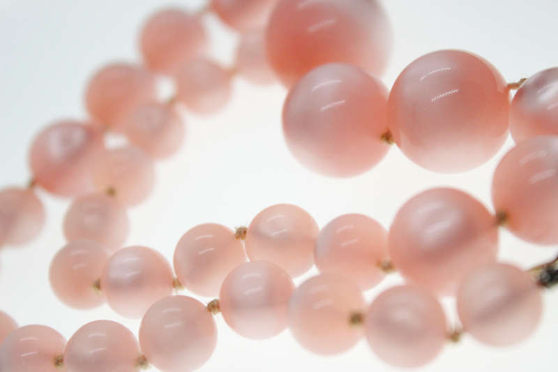 Necklace - Large and Small Pink Beaded Fashion Necklace - ML2479