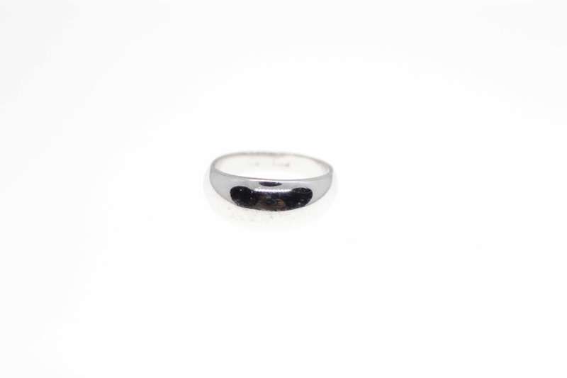 Ring - Vintage Silver Tone Camille Lucie Stamped Ring - ML2488