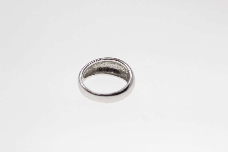 Ring - Vintage Silver Tone Camille Lucie Stamped Ring - ML2488