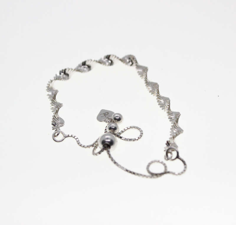 Bracelet - Fashion 925 Silver Twisted Chain Style Bracelet. Adjustable. - ML2515