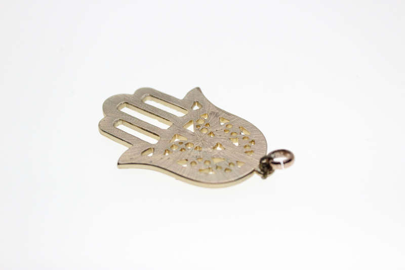 Pendant - Gold and Black Tone with Diamantes Hamsa - ML2526