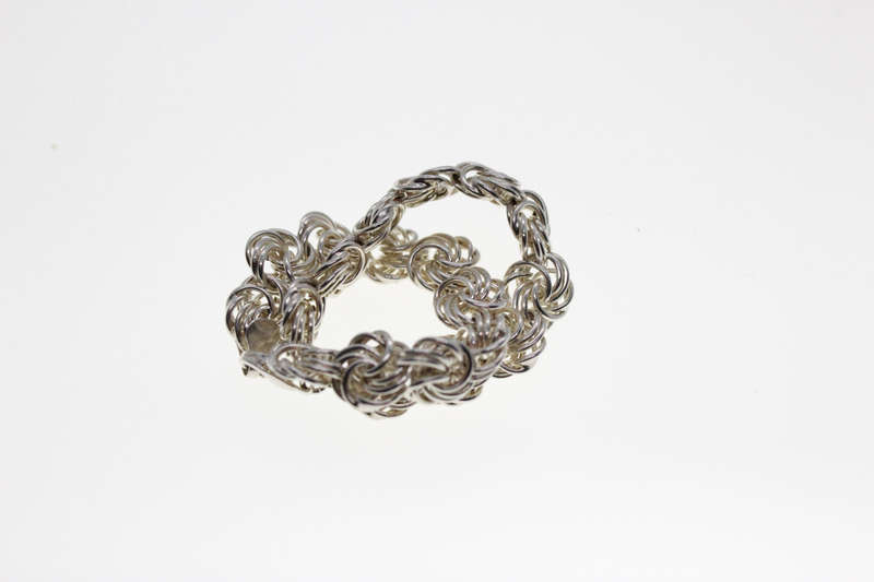 Bracelet - Fashion 925 Silver Rosetta Style Bracelet, Stamped Italy - ML2537