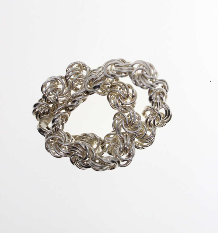 Bracelet - Fashion 925 Silver Rosetta Style Bracelet, Stamped Italy - ML2537