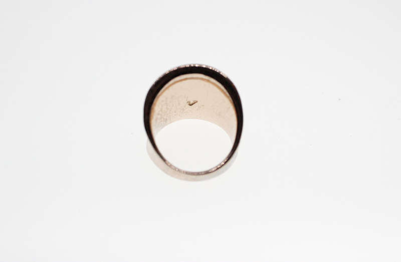 Ring - Copper/Gold Tone Elongated Fashion Design with Indented Lines - ML2565