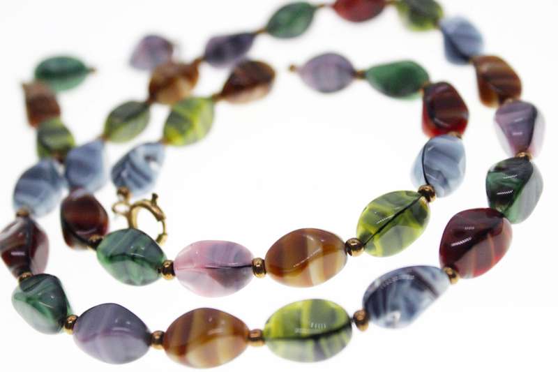 Necklace - Vintage Bright Fun Multicoloured Beaded Necklace - ML2574