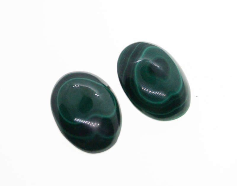 Earrings -  Vintage Malachite Pear Shape Clip on Earrings - ML2577