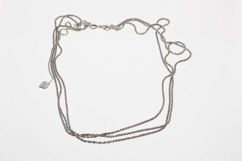 Necklace - 925 Silver 3 Strand Fine Box Chain stamped dc (del Coursy) - ML2627