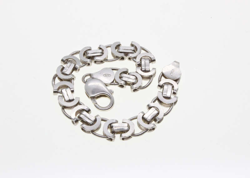 Bracelet - 925 Silver Link Chain Style Sophisticated Bracelet, Stamped Italy - ML2629