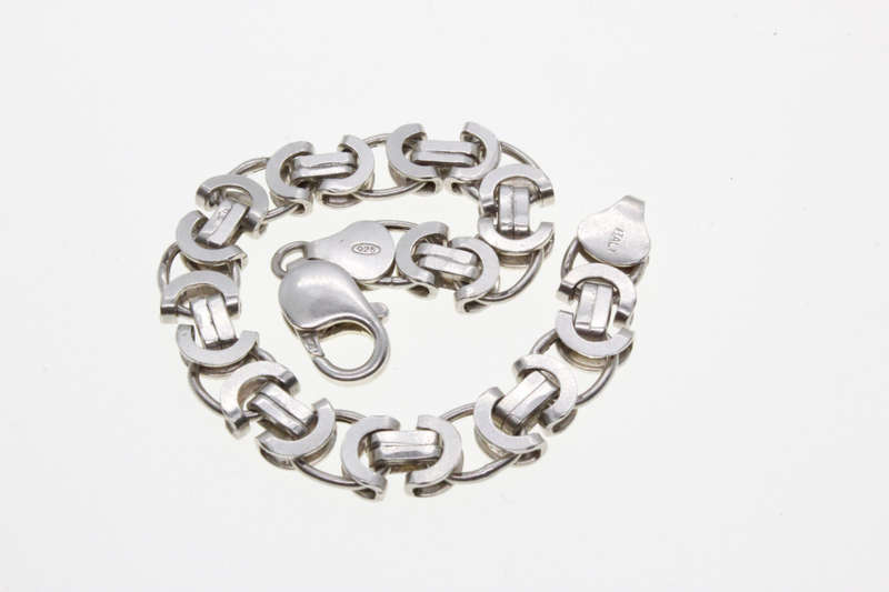 Bracelet - 925 Silver Link Chain Style Sophisticated Bracelet, Stamped Italy - ML2629