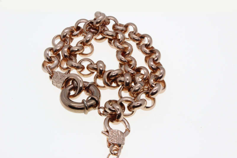 Necklace - Vintage Rose Gold Tone Chain Link Style with Tassel and Spring Ring Clasp - ML2632