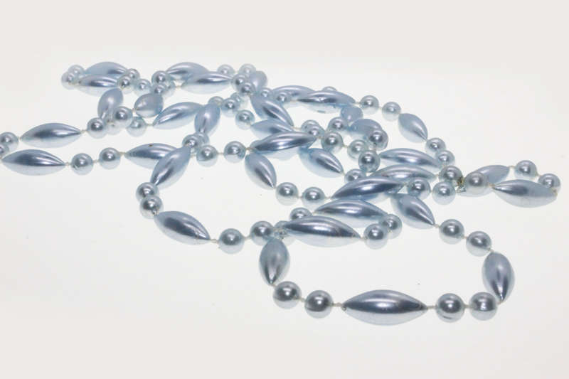 Necklace - Silver Blue Sea Toned Plastic Beaded Necklace - ML2651