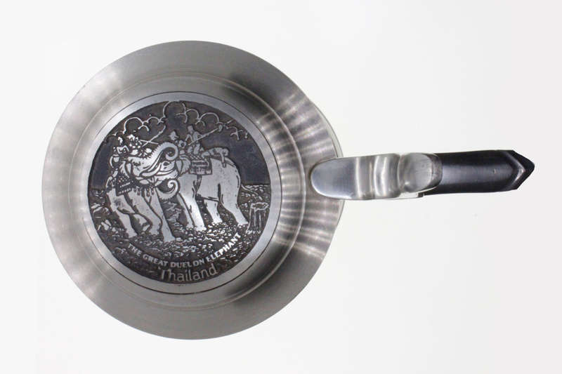 Tankard - Pewter Handcrafted Elephant Great Duel of Thailand, Elephants in Water with Logs - ML2658