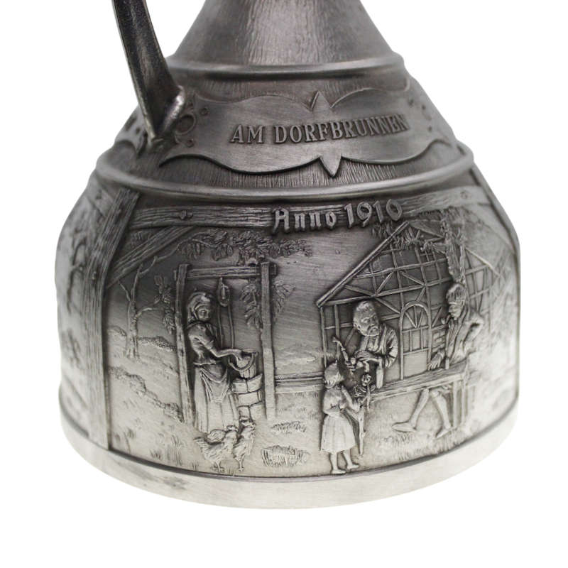 Decanter - Vintage Pewter with Metal Engravings stamped SKS Zinn 95% made in Germany - ML2659