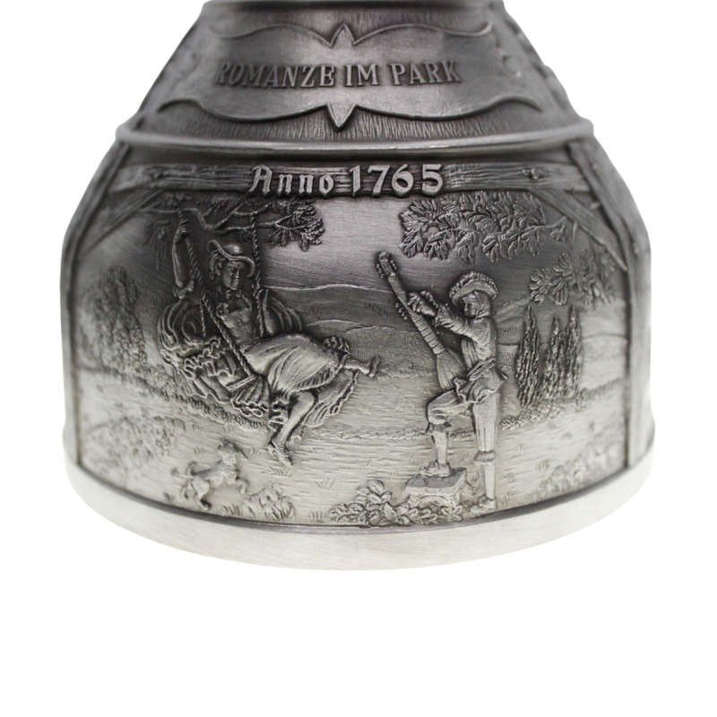 Decanter - Vintage Pewter with Metal Engravings stamped SKS Zinn 95% made in Germany - ML2659