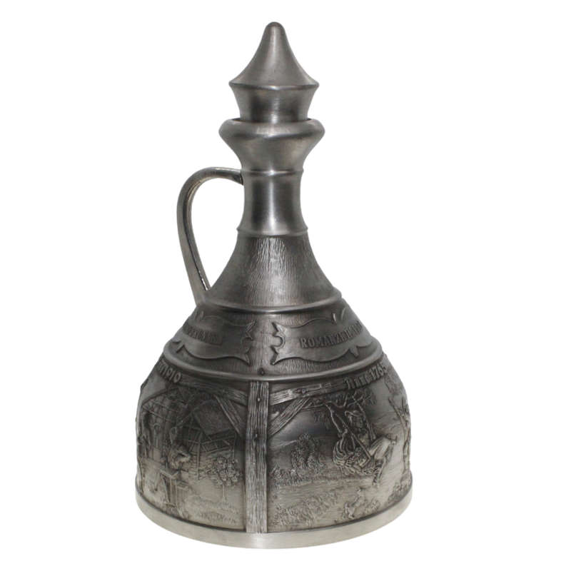 Decanter - Vintage Pewter with Metal Engravings stamped SKS Zinn 95% made in Germany - ML2659