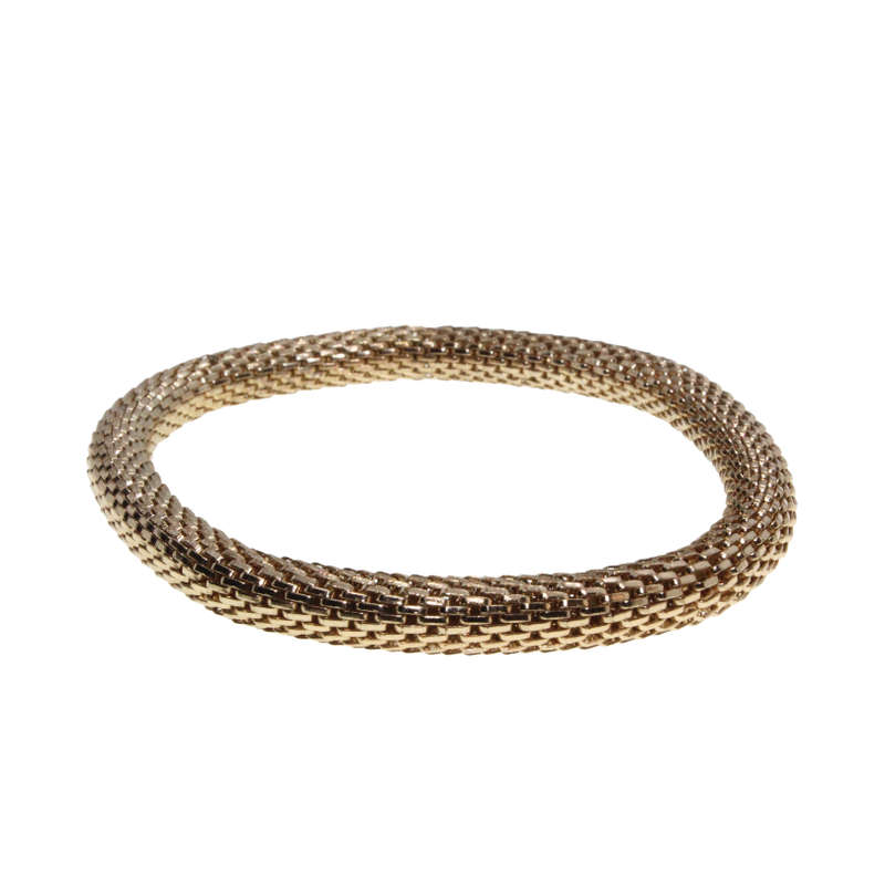 Bracelet - Gold Tone Mesh Style Bracelet, Stretchable - ML2682