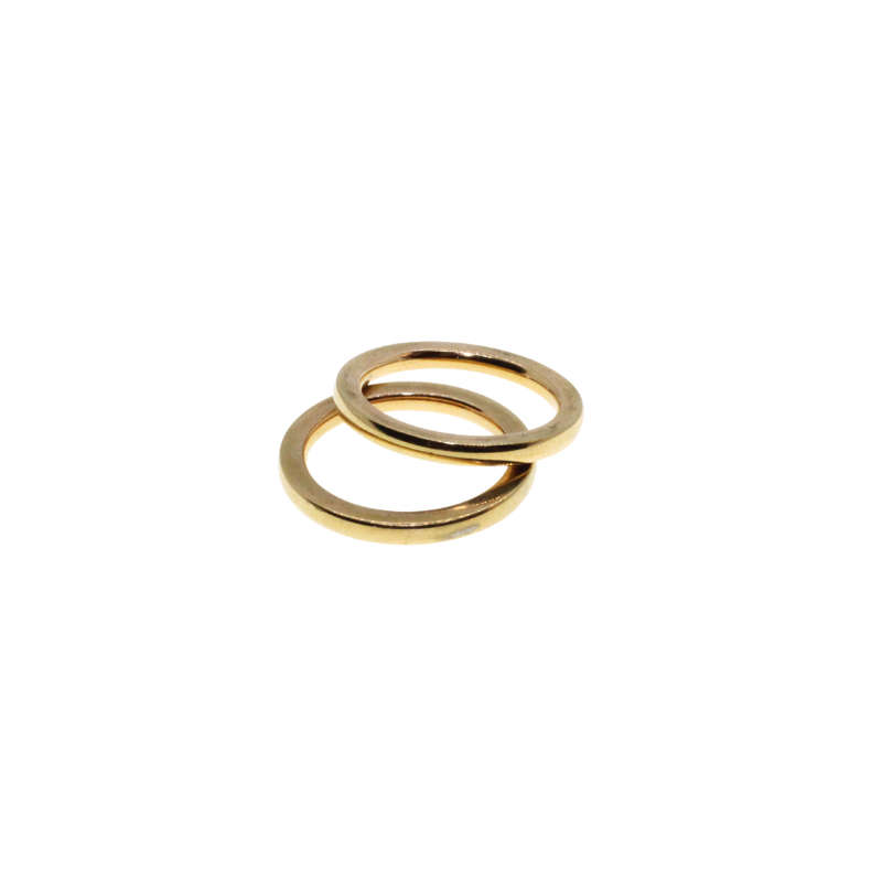 Ring - 2 x Gold Tone Plain Band Rings - ML2683