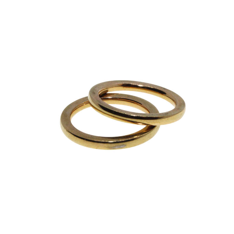 Ring - 2 x Gold Tone Plain Band Rings - ML2683