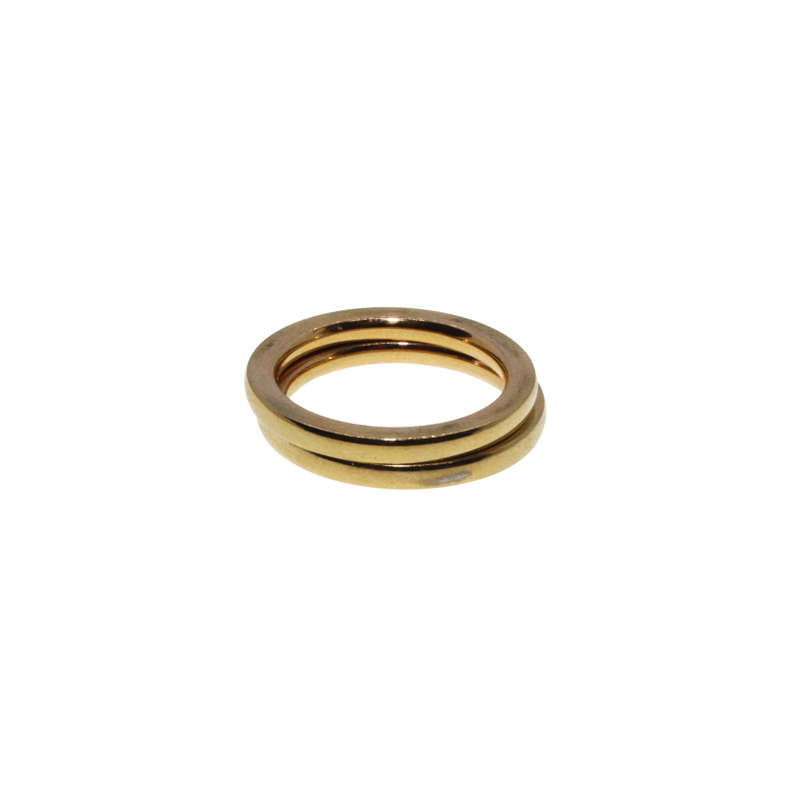 Ring - 2 x Gold Tone Plain Band Rings - ML2683