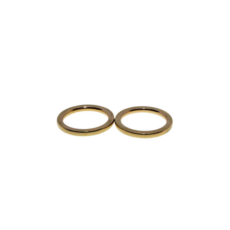 Ring - 2 x Gold Tone Plain Band Rings - ML2683