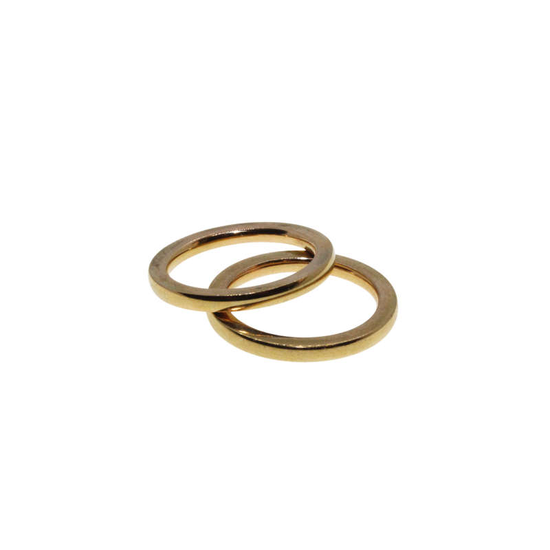 Ring - 2 x Gold Tone Plain Band Rings - ML2683