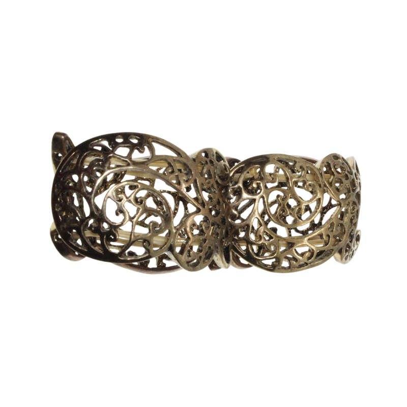 Bracelet -  Brass Tone expandable. Filigree style - ML2690