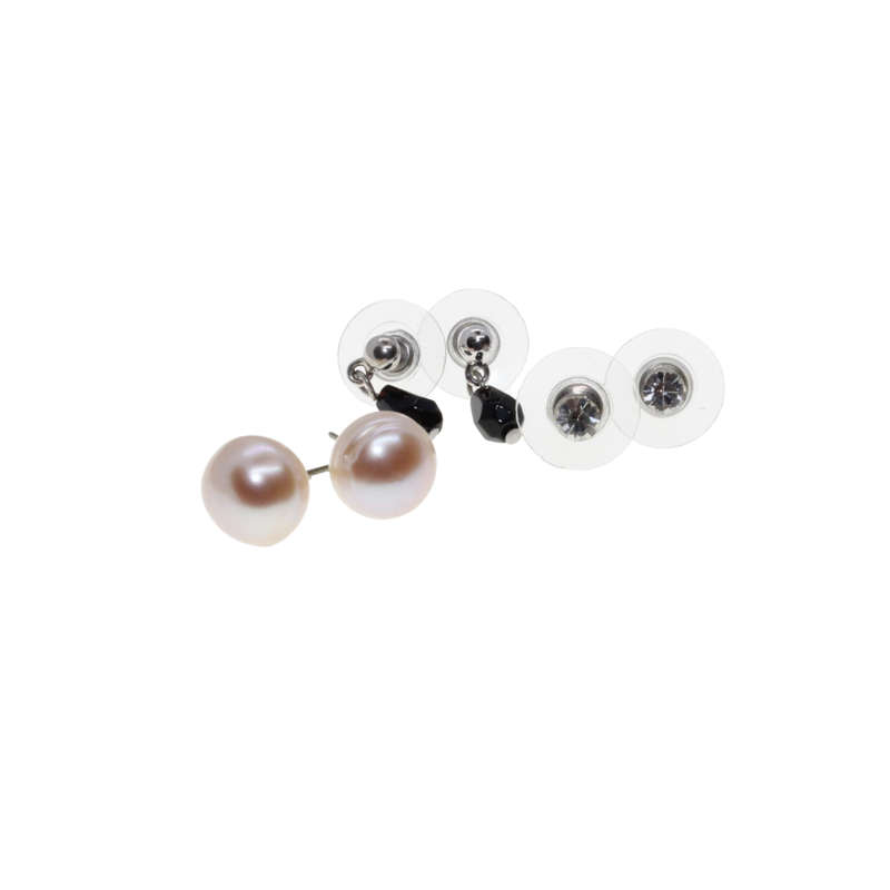 Earrings - Silver Tone 3 x Sets Stud Earrings for Pierced Ears - ML2692