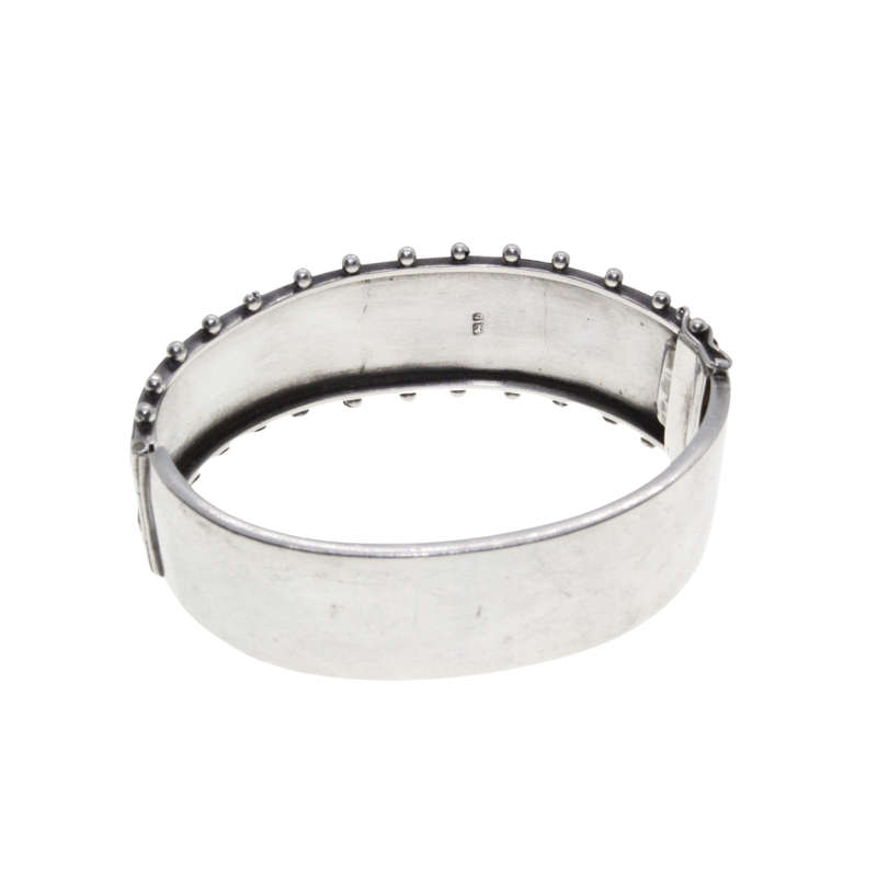 Bracelet - Sterling Hallmarked Georgion Canitille Cuff Bracelet (Similar to Filigree) - ML2705